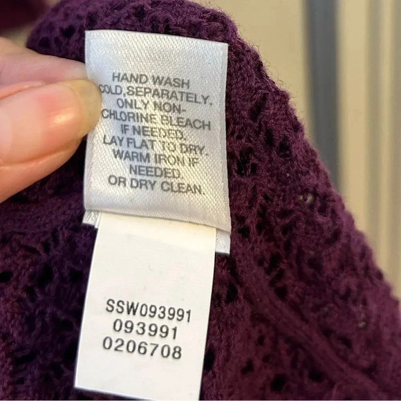 J Jill Womens Purple Duster Open Front Cardigan Open Knit Size M - Picture 9 of 9
